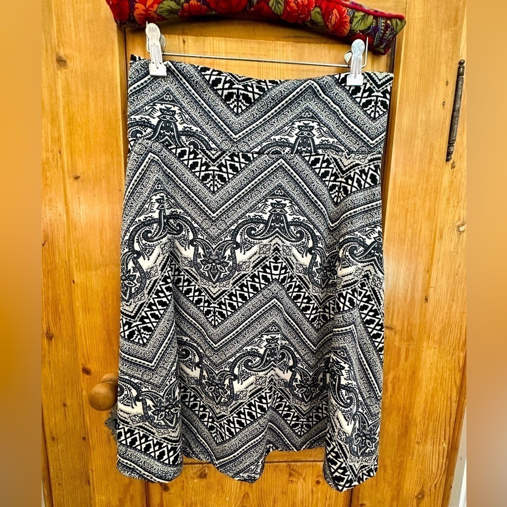 Thyme & Honey Black & White A Line Mini Skirt Size Medium